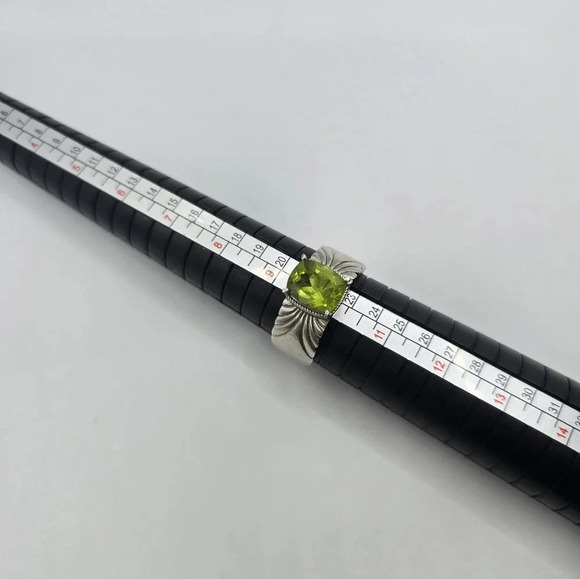 Natural Peridot Ring 925 Sterling Silver Marker Drakraus - Picture 3 of 5